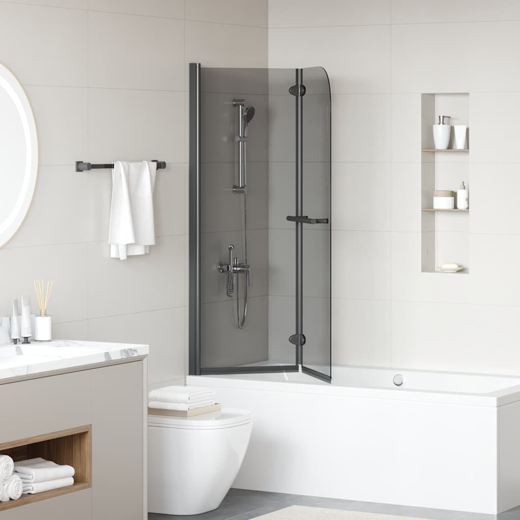 Ograda za tuš Crna 120 x 140 cm ESG staklo i aluminij