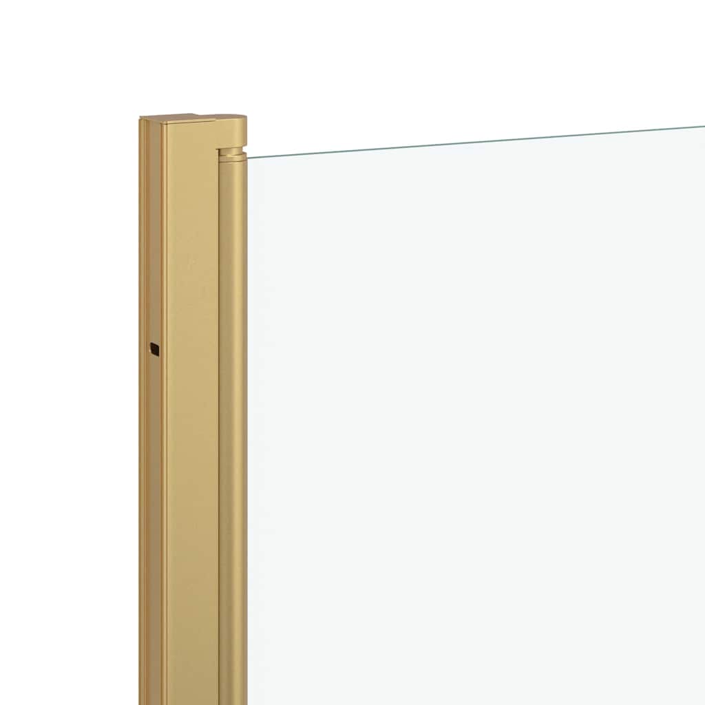 Ograda za tuš Zlatno 130 x 138 cm ESG staklo i aluminij