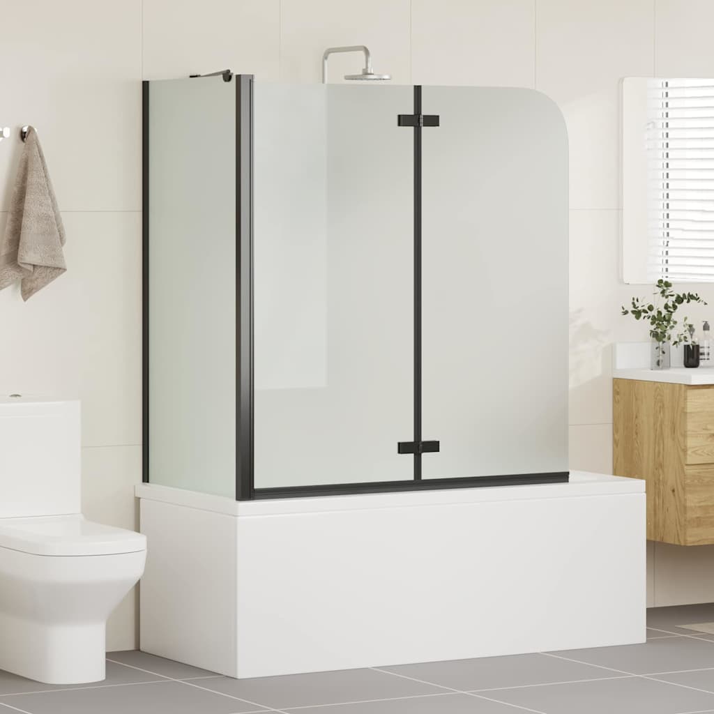 Ograda za tuš Crna 120 x 68 x 130 cm ESG staklo i aluminij