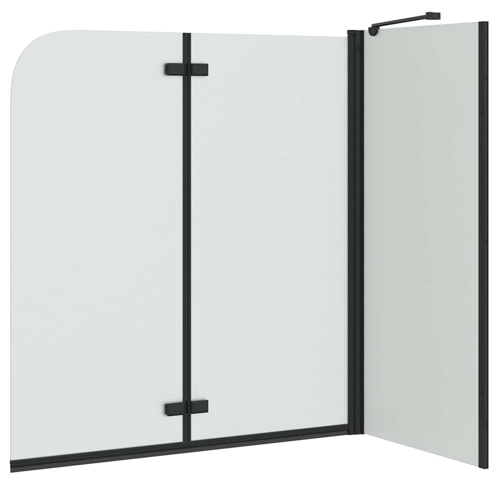 Ograda za tuš Crna 120 x 68 x 130 cm ESG staklo i aluminij