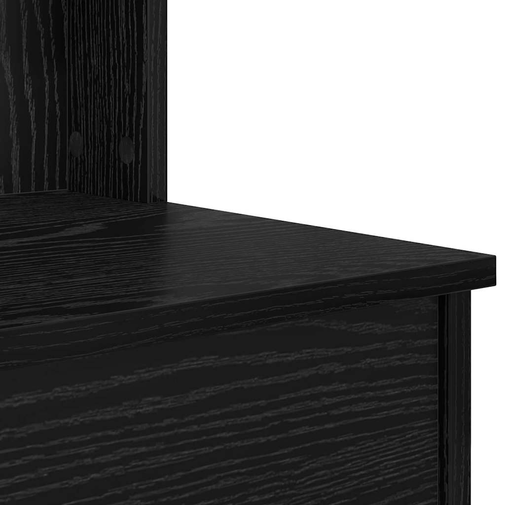 Toaletni stol s ogledalom s policom Crni hrast 96 x 39 x 142 cm