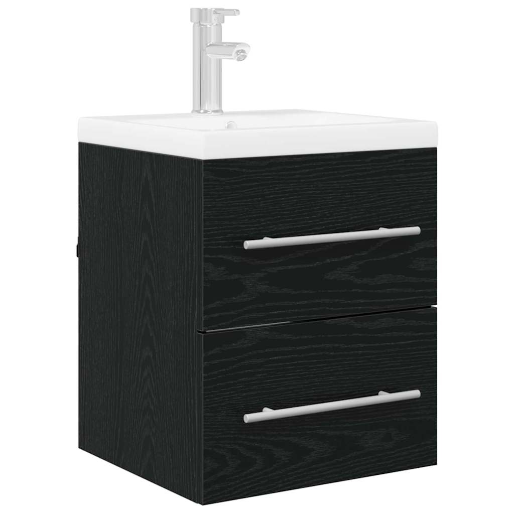 Ormarić za umivaonik s ladicama Crni hrast 38,5 x 41 x 48 cm