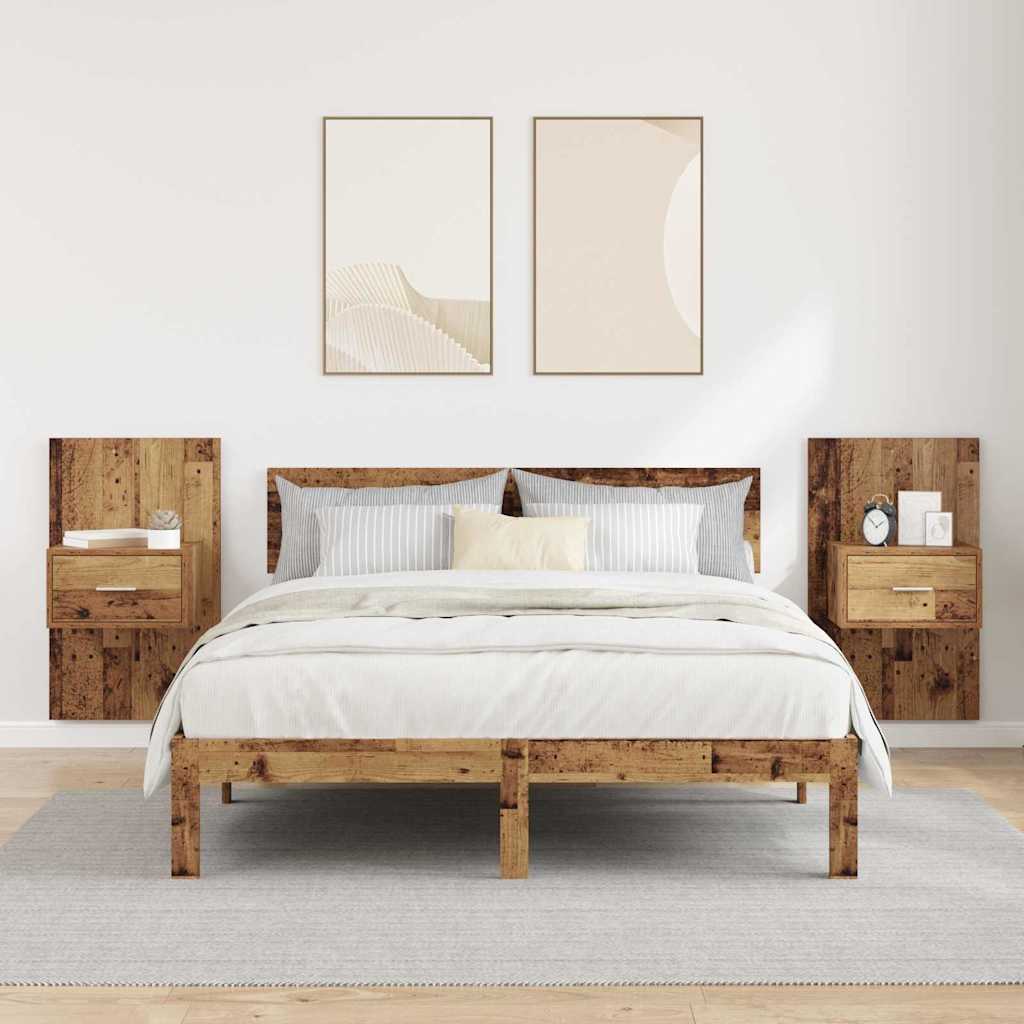 Noćni ormar 2 pcs Staro drvo 50 x 32,5 x 80cm Konstruirano drvo
