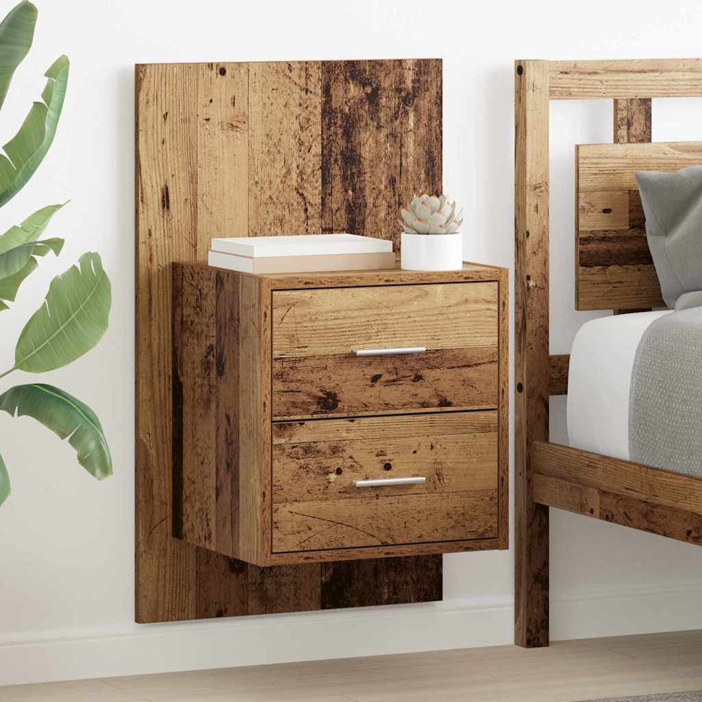 Wall-mounted noćni ormarić 2 pcs Staro drvo 48,5 x 32,5 x 80 cm