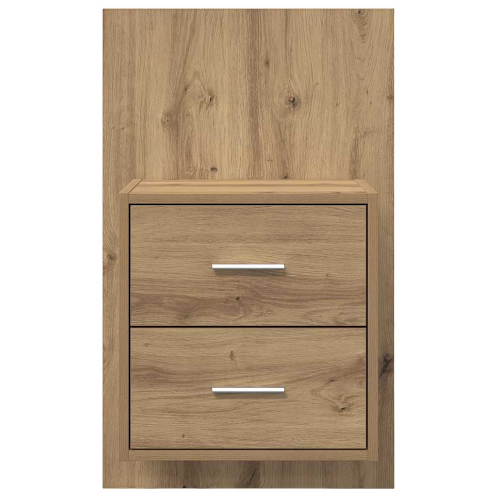 Wall-mounted noćni ormarić s ladicama 2 pcs Umjetnički hrast