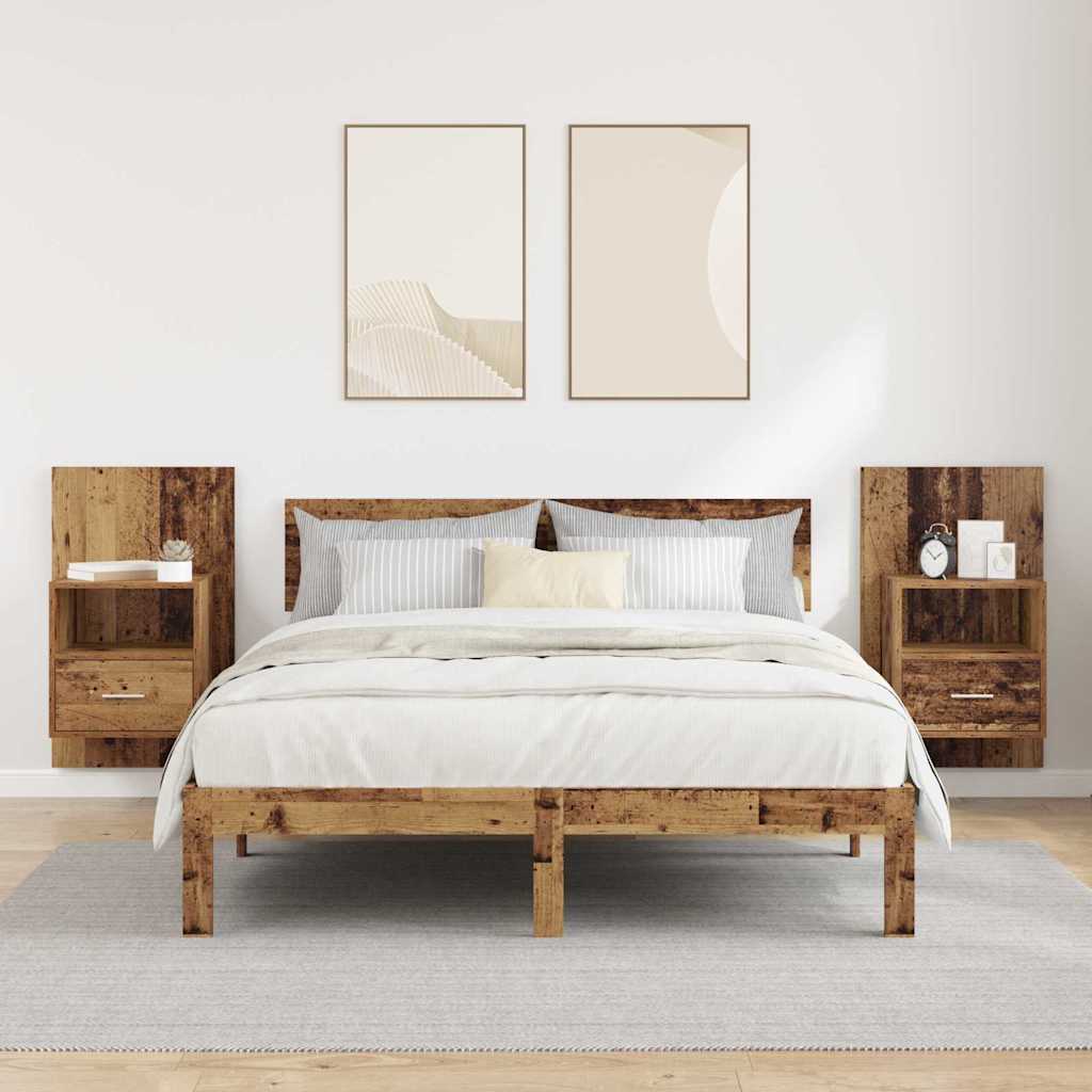 Noćni ormar 2 pcs Staro drvo 50 x 32,5 x 80cm Konstruirano drvo