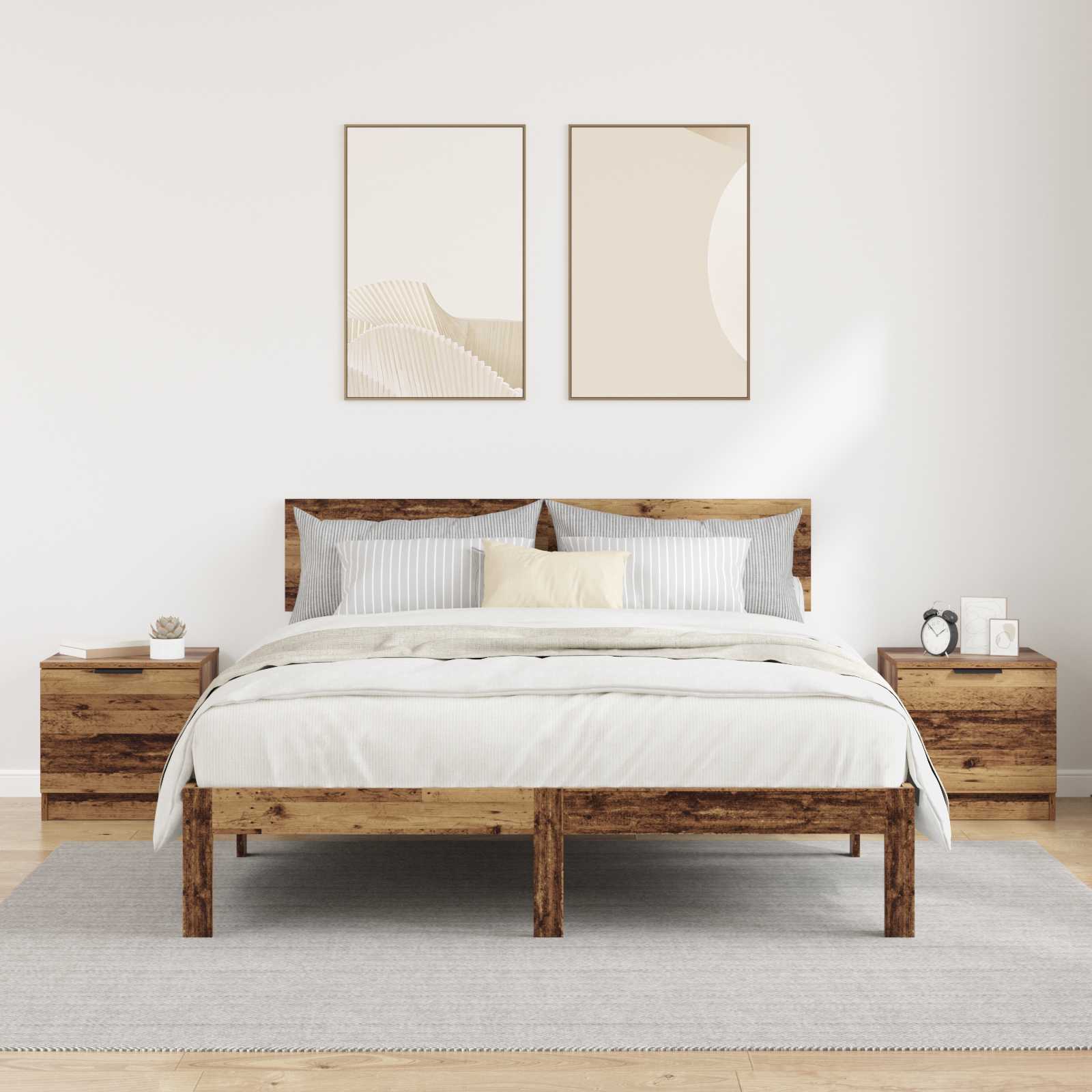 Ormarić za krevet s ladicama 2 pcs Staro drvo 40 x 39 x 40cm