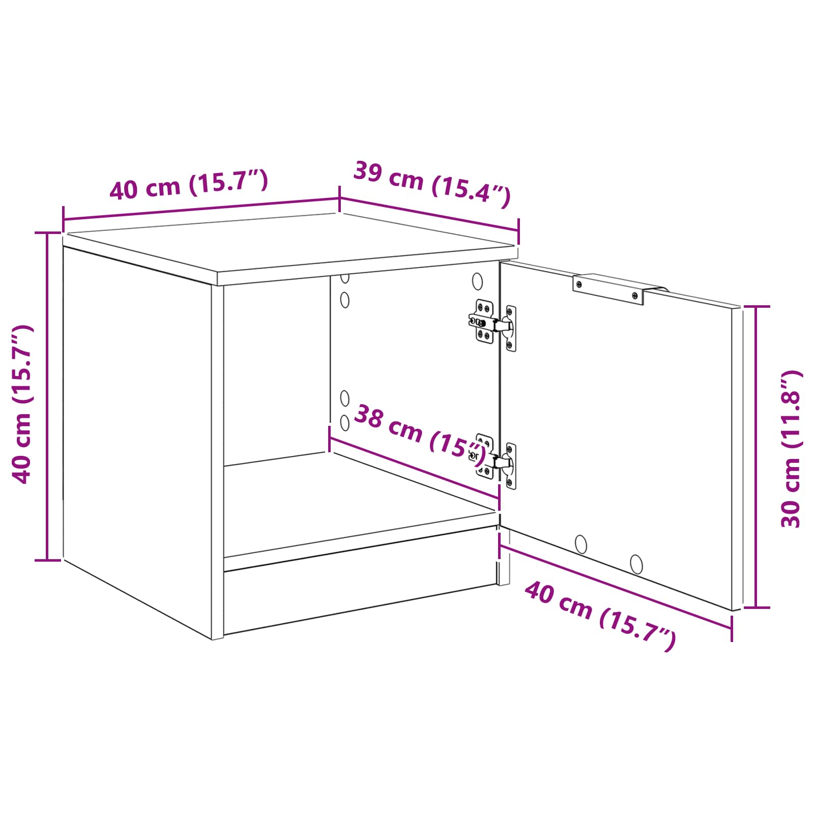 Ormarić za krevet s ladicama 2 pcs Staro drvo 40 x 39 x 40cm