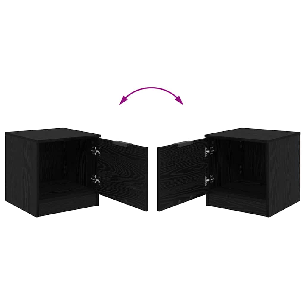 Ormarić za krevet s ladicama 2 pcs Crni hrast 40 x 39 x 40cm