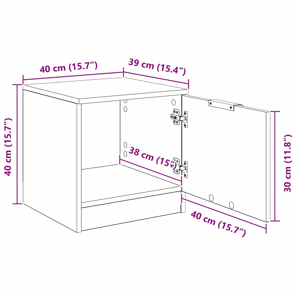 Ormarić za krevet s ladicama 2 pcs Crni hrast 40 x 39 x 40cm