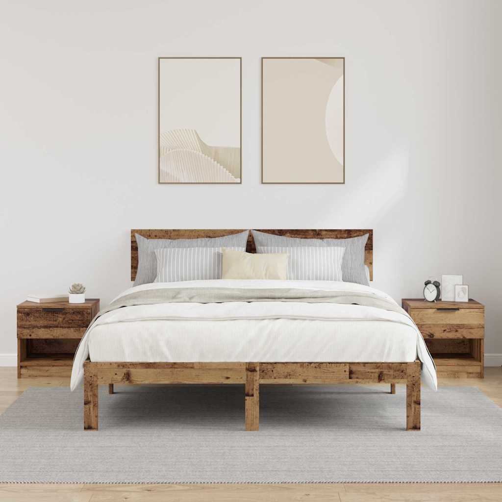 Ormarić za krevet s ladicama 2 pcs Staro drvo 40 x 39 x 40cm