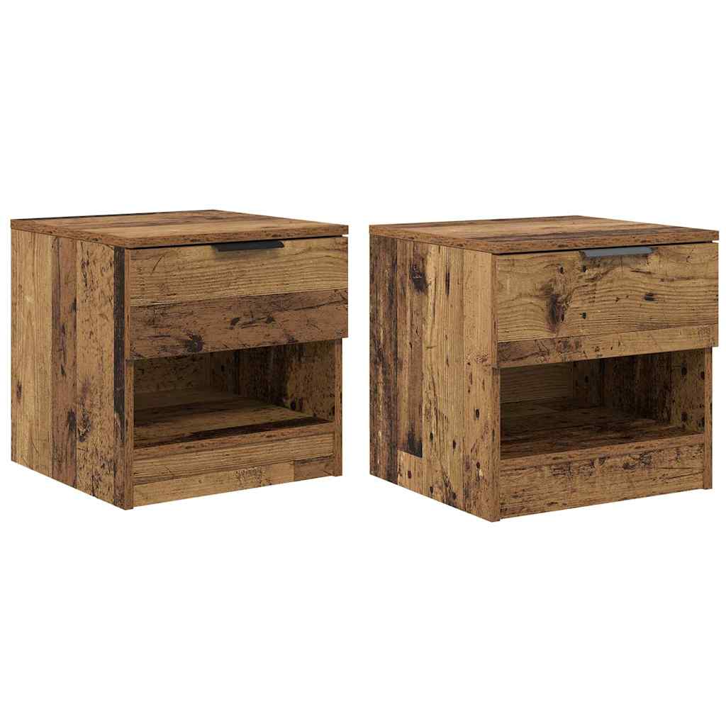 Ormarić za krevet s ladicama 2 pcs Staro drvo 40 x 39 x 40cm
