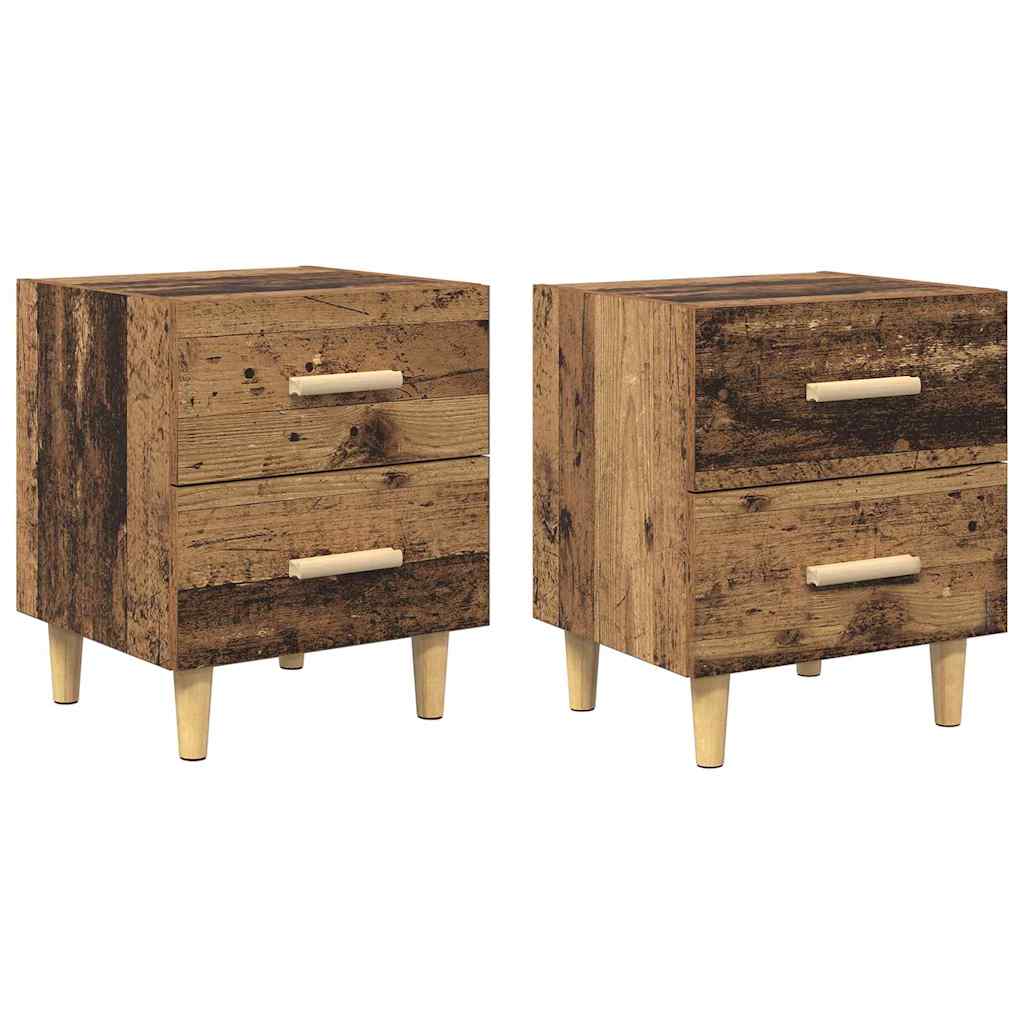Ormarić za krevet s ladicama 2 pcs Staro drvo 40 x 35 x 47.5cm