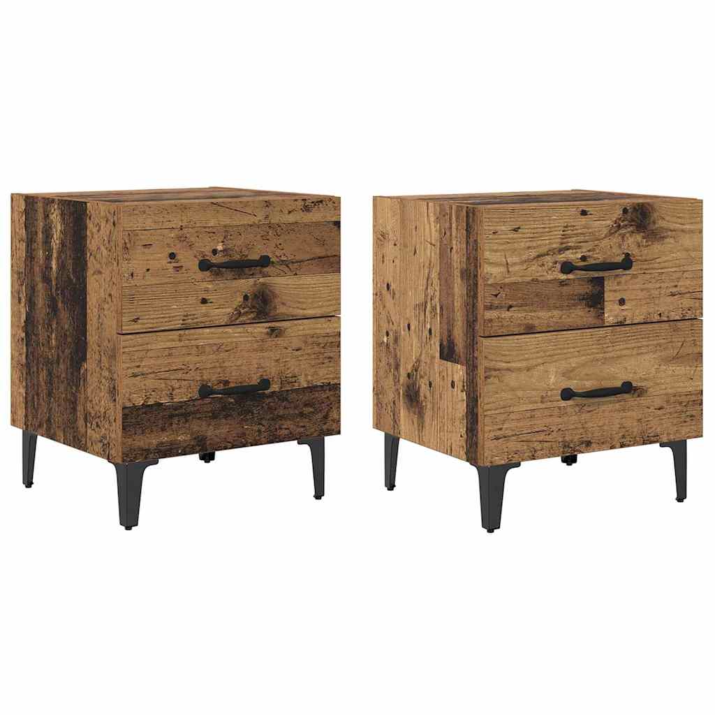 Ormarić za krevet s ladicama 2 pcs Staro drvo 40 x 35 x 47,5 cm