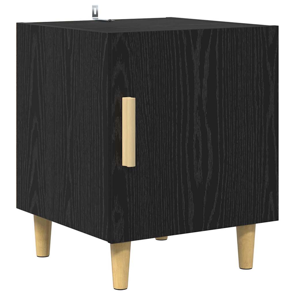 Noćni ormar 2 pcs Crni hrast 40 x 40 x 50 cm Konstruirano drvo
