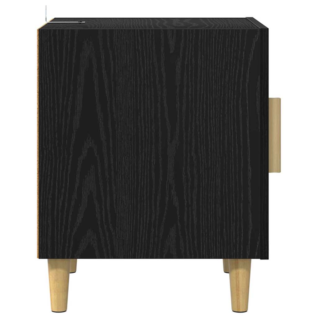 Noćni ormar 2 pcs Crni hrast 40 x 40 x 50 cm Konstruirano drvo