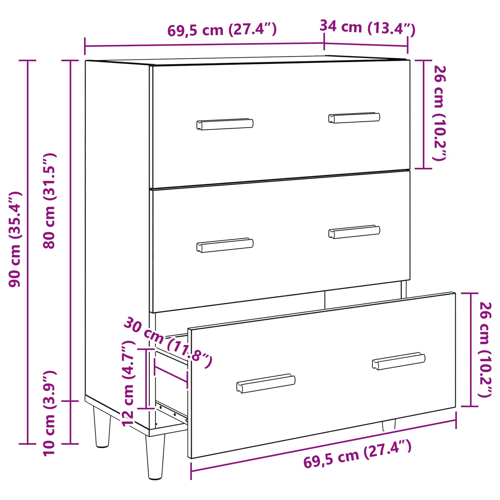Kreveta Umjetnički hrast 69,5 x 34 x 90 cm Konstruirano drvo
