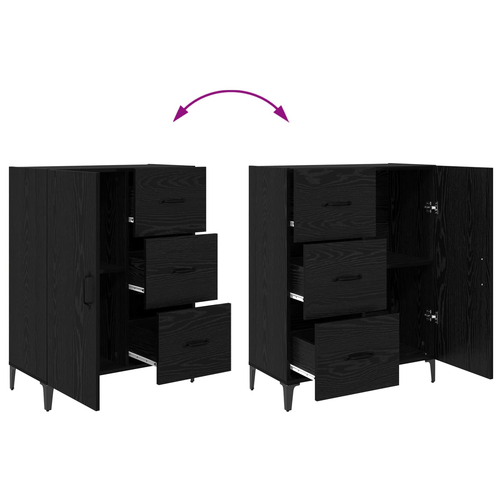 Kreveta Crni hrast 69,5 x 34 x 90 cm Konstruirano drvo