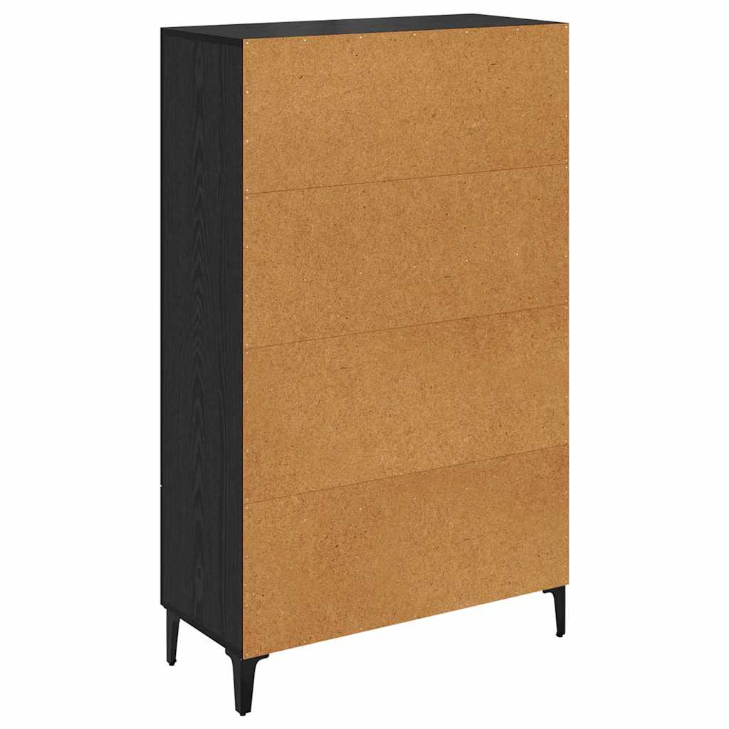 Highboard Crni hrast 70 x 31 x 115 cm Obrađeno drvo i čelik