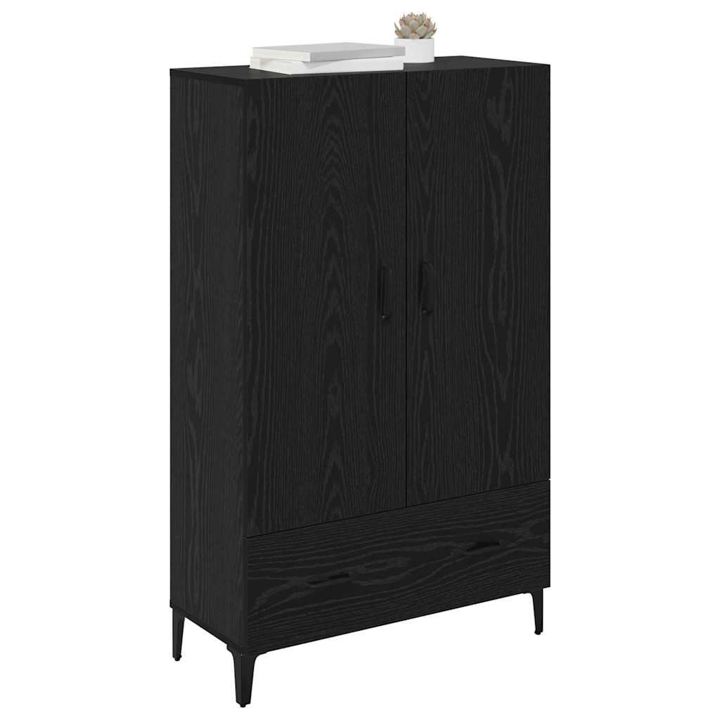 Highboard Crni hrast 70 x 31 x 115 cm Obrađeno drvo i čelik