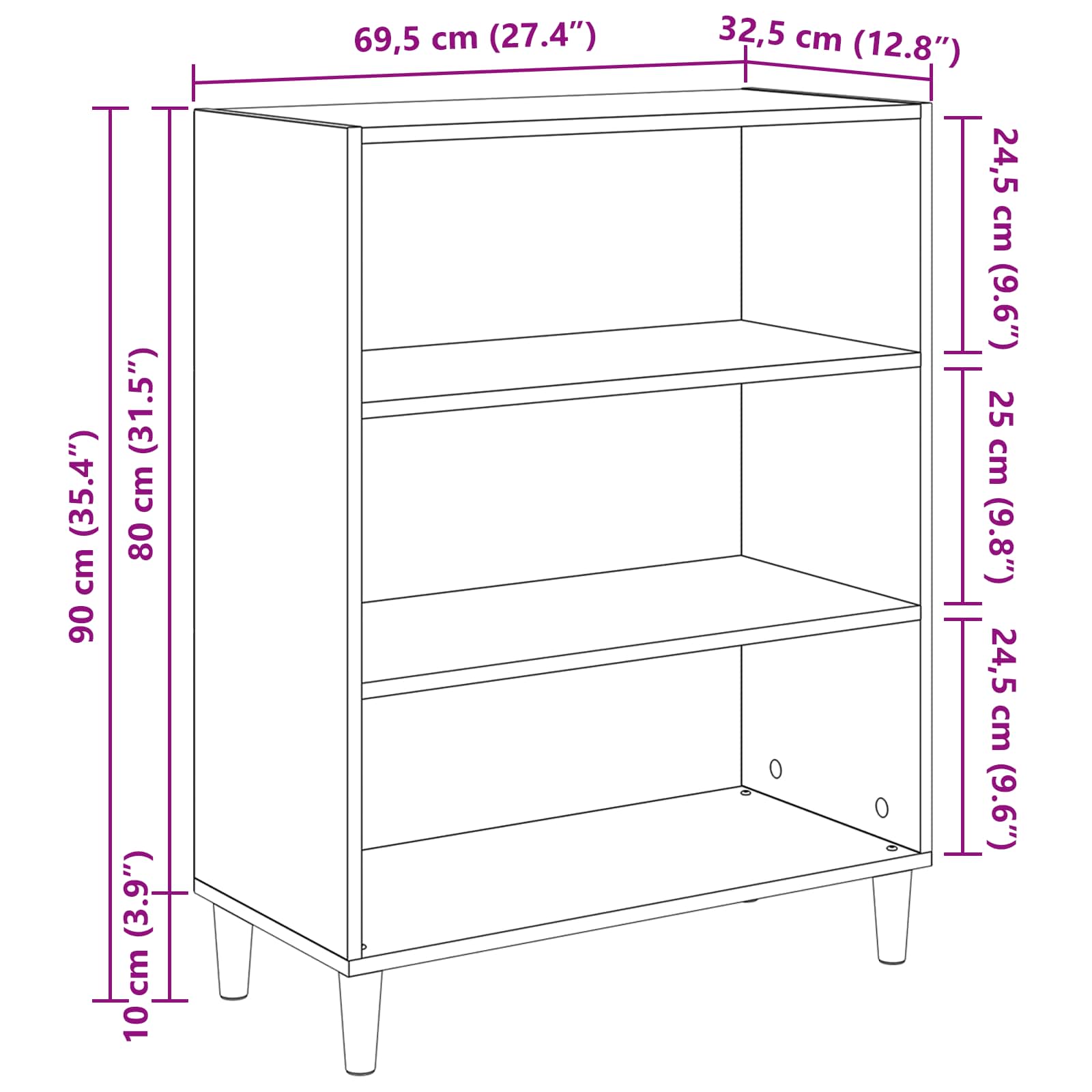 Kreveta Umjetnički hrast 69,5 x 32,5 x 90 cm Konstruirano drvo