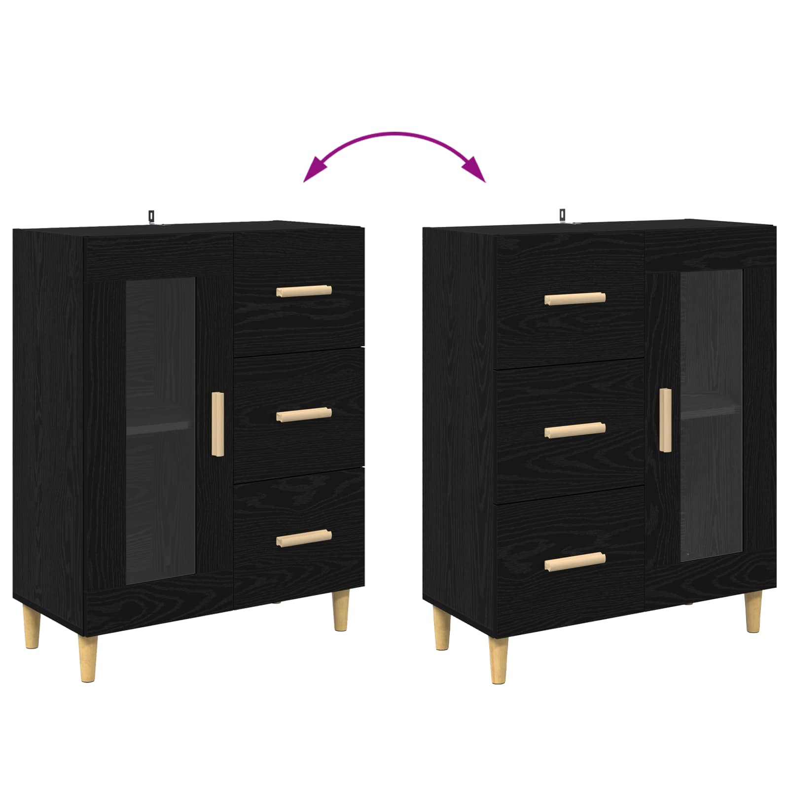 Kreveta Crni hrast 69,5 x 34 x 90 cm Konstruirano drvo