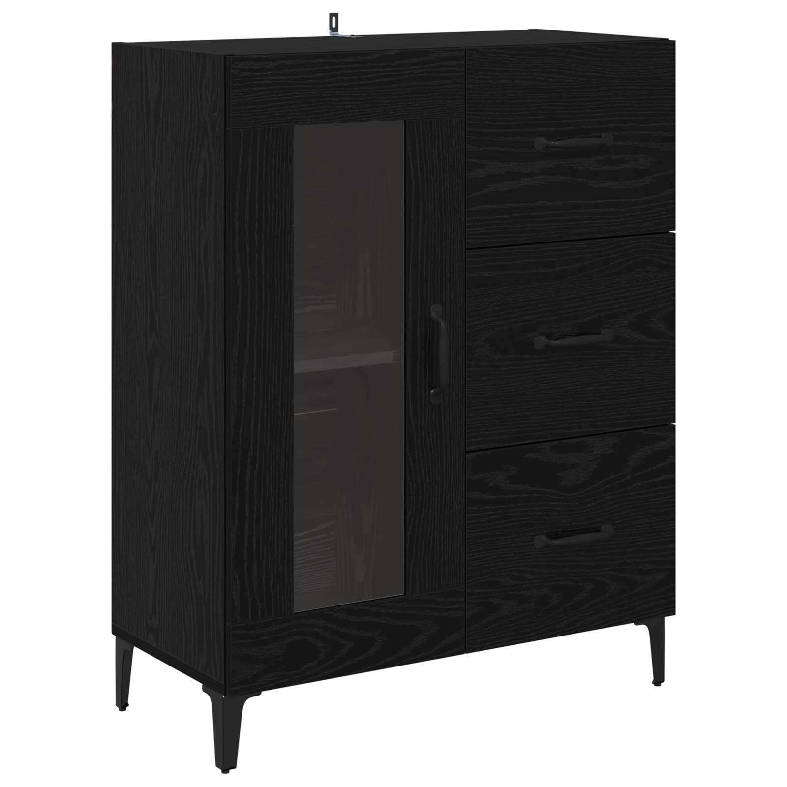 Kreveta Crni hrast 69,5 x 34 x 90 cm Obrađeno drvo i čelik
