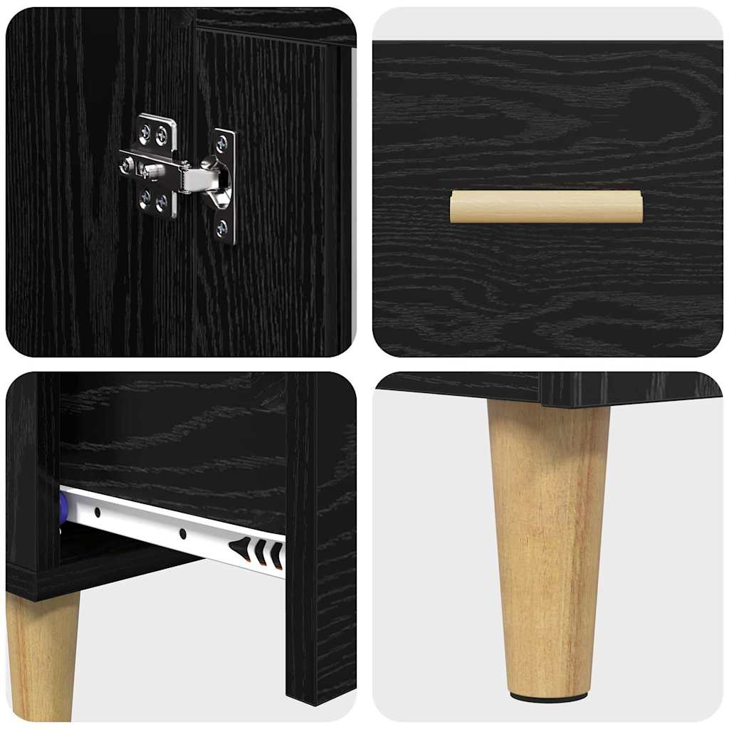 Highboard Crni hrast 70 x 31 x 115 cm Konstruirano drvo