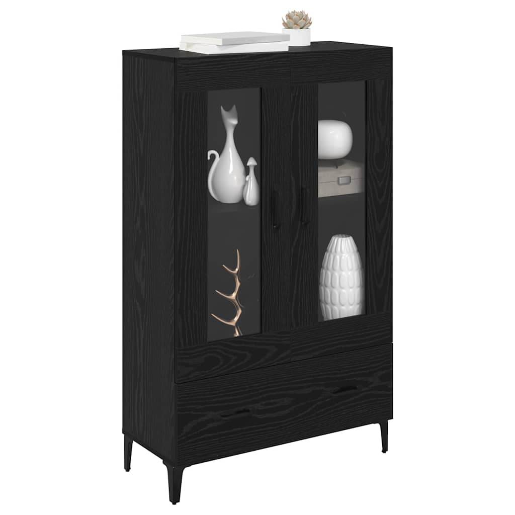 Highboard Crni hrast 70 x 31 x 115 cm Obrađeno drvo i čelik