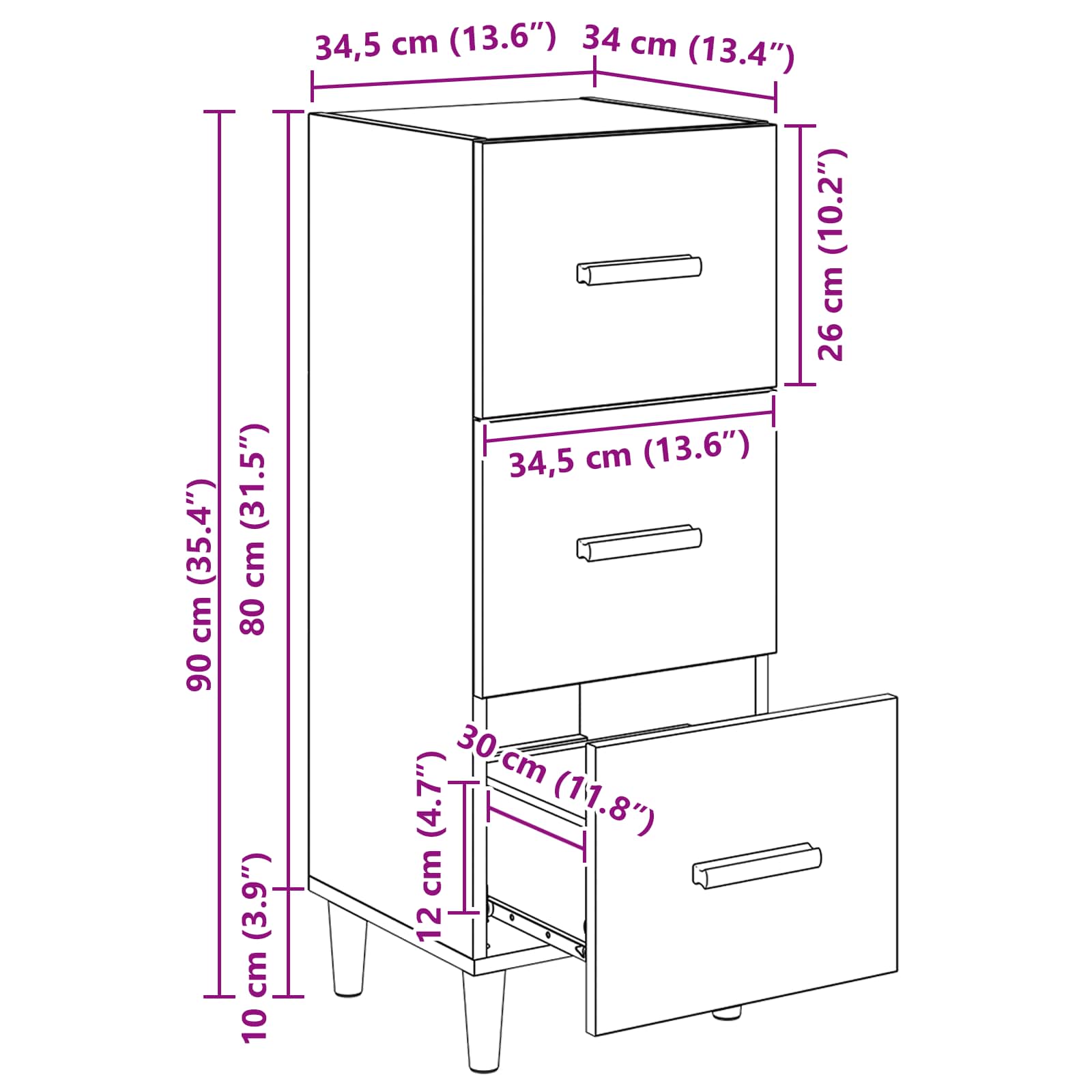 Kreveta Crni hrast 34,5 x 34 x 90 cm Konstruirano drvo