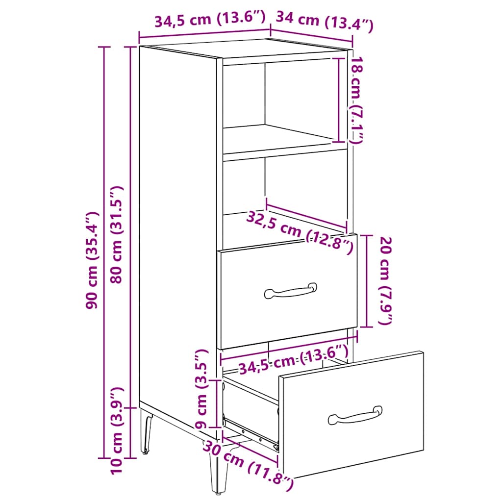 Kreveta Staro drvo 34 x 34.5 x 90 cm Konstruirano drvo