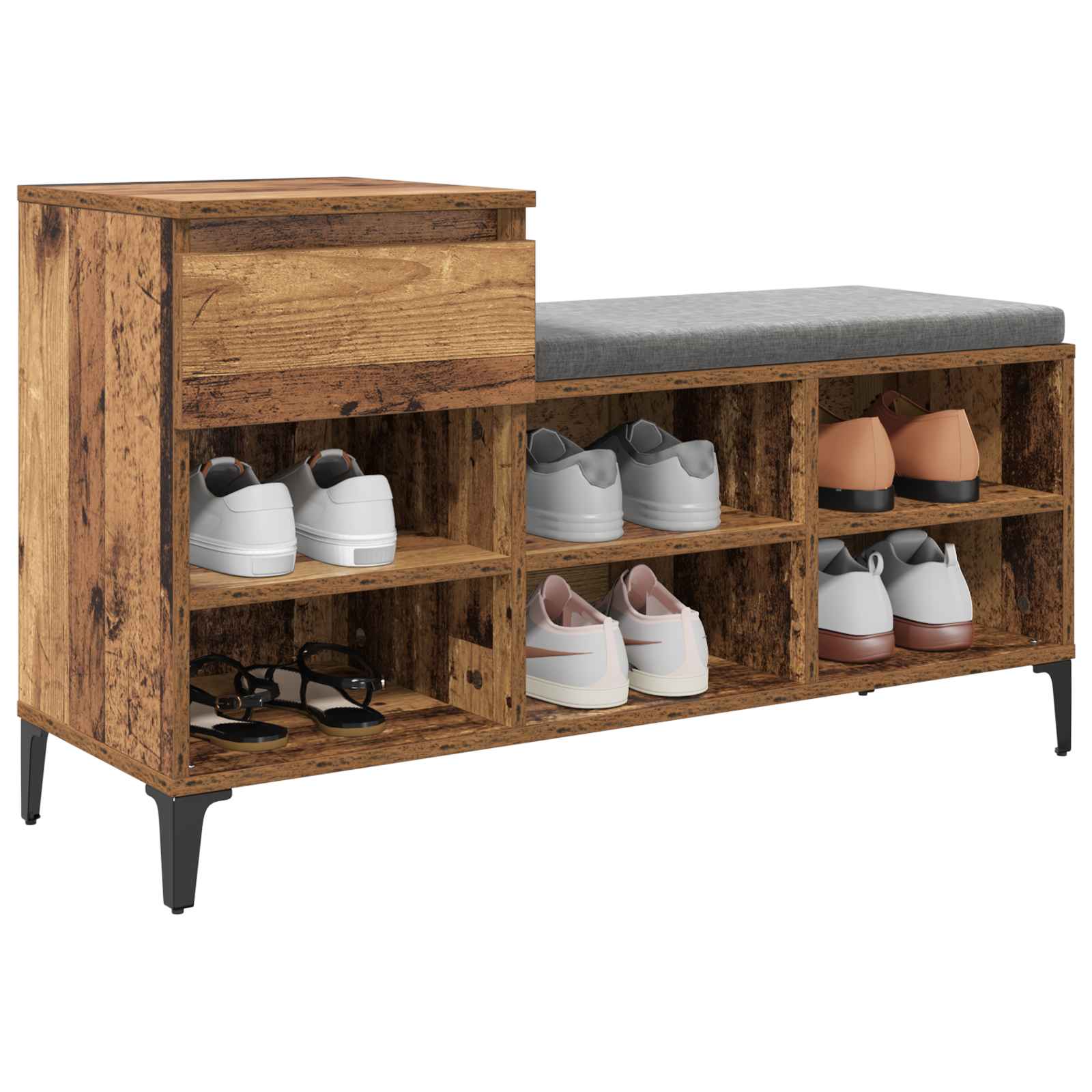 Ormar za cipele Staro drvo 102 x 36 x 60 cm Konstruirano drvo