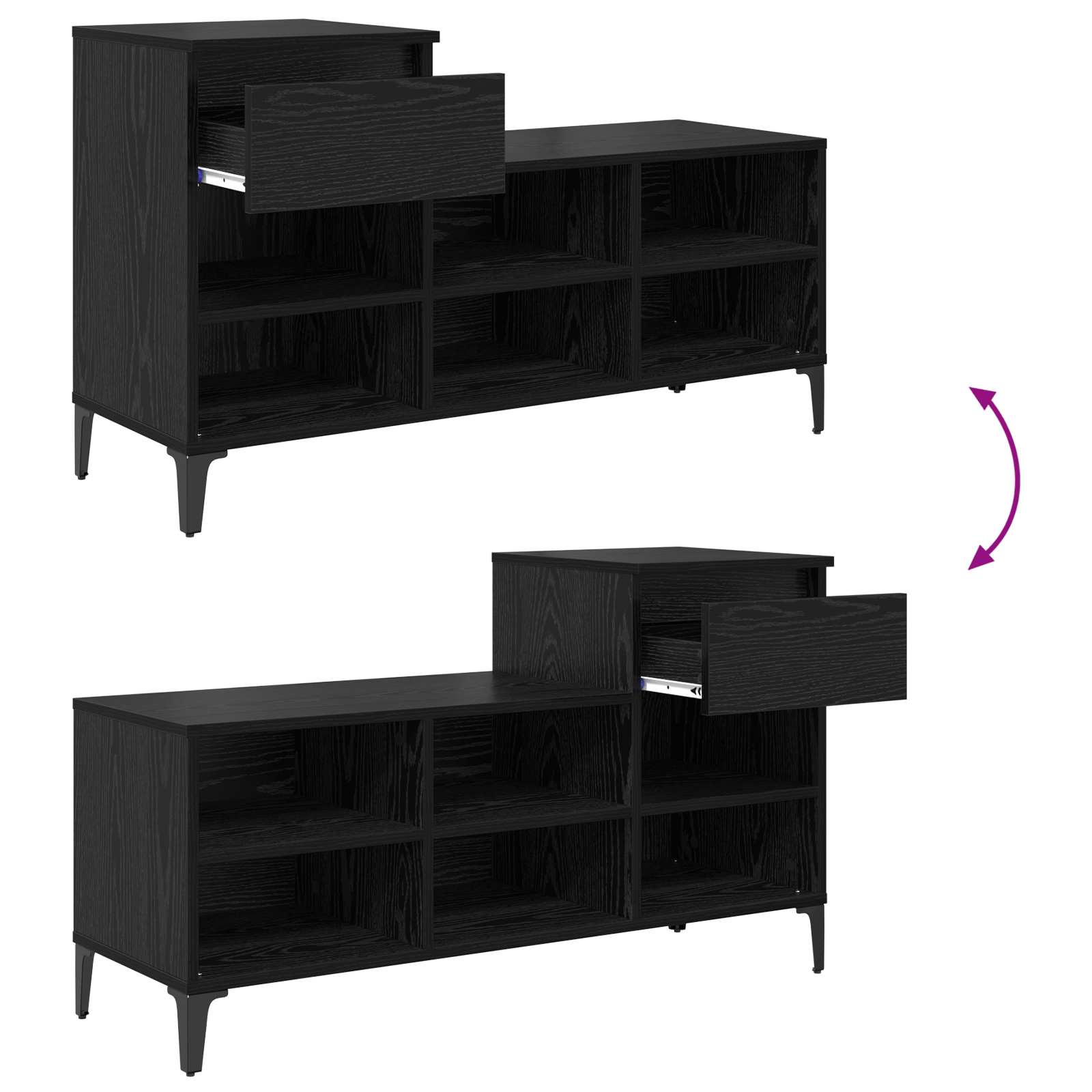 Ormar za cipele Crni hrast 102 x 36 x 60 cm Konstruirano drvo