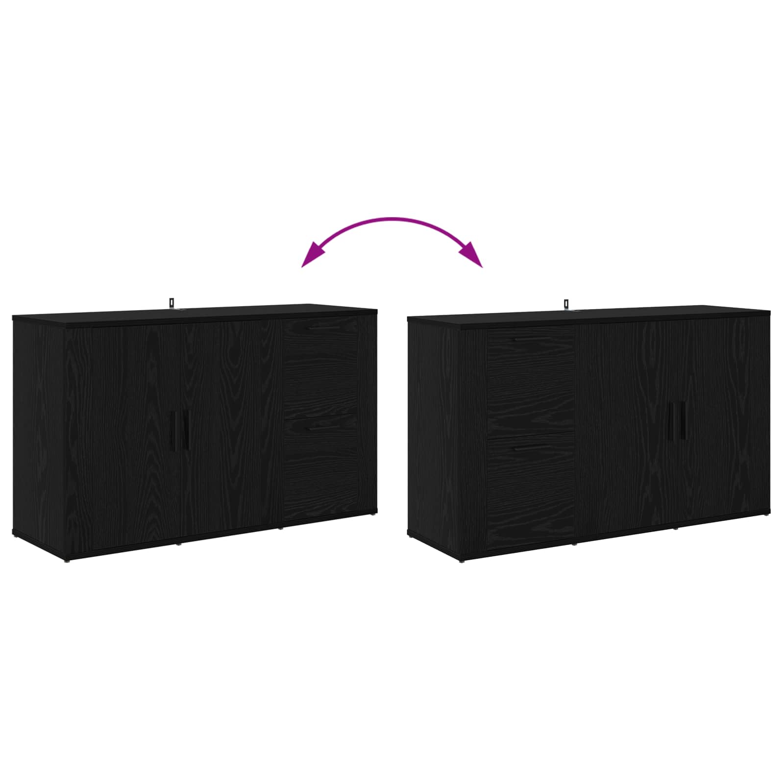 Kreveta Crni hrast 100 x 33 x 59.5 cm Konstruirano drvo