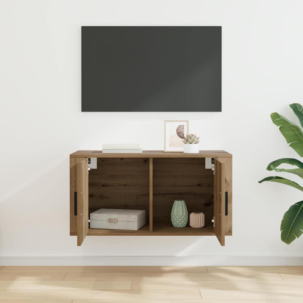 Ormar za TV montiran na zid hrast artisan 80 x 34.5 x 40 cm