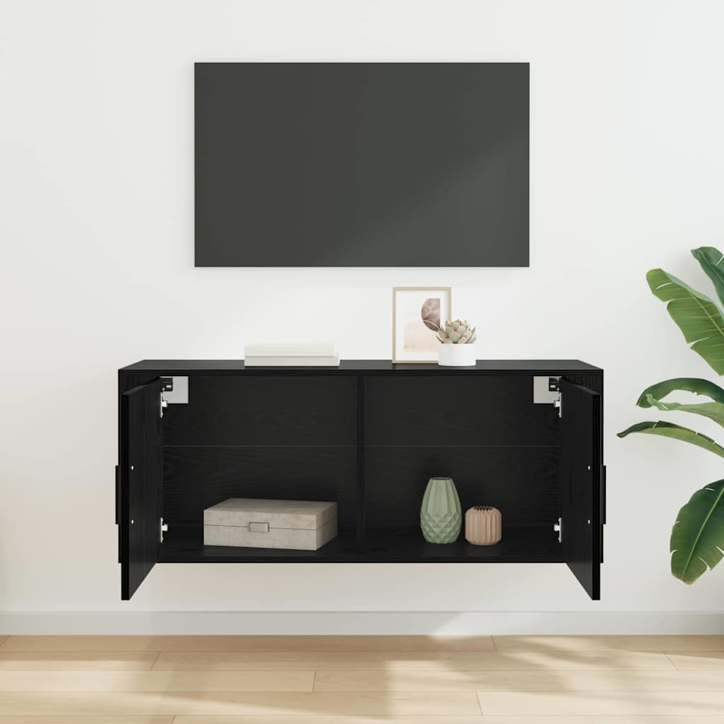 Ormar za TV montiran na zid Zidne Crni hrast 100 x 34,5 x 40 cm