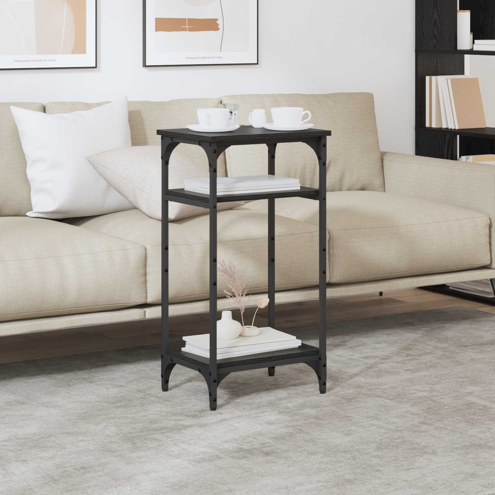 Bocni stol Crni hrast 40 x 30 x 75 cm Konstruirano drvo