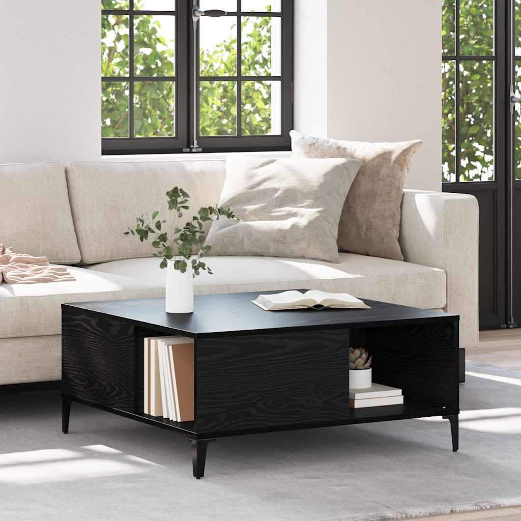 Kava Stol Crni hrast 80 x 80 x 36,5 cm Konstruirano drvo