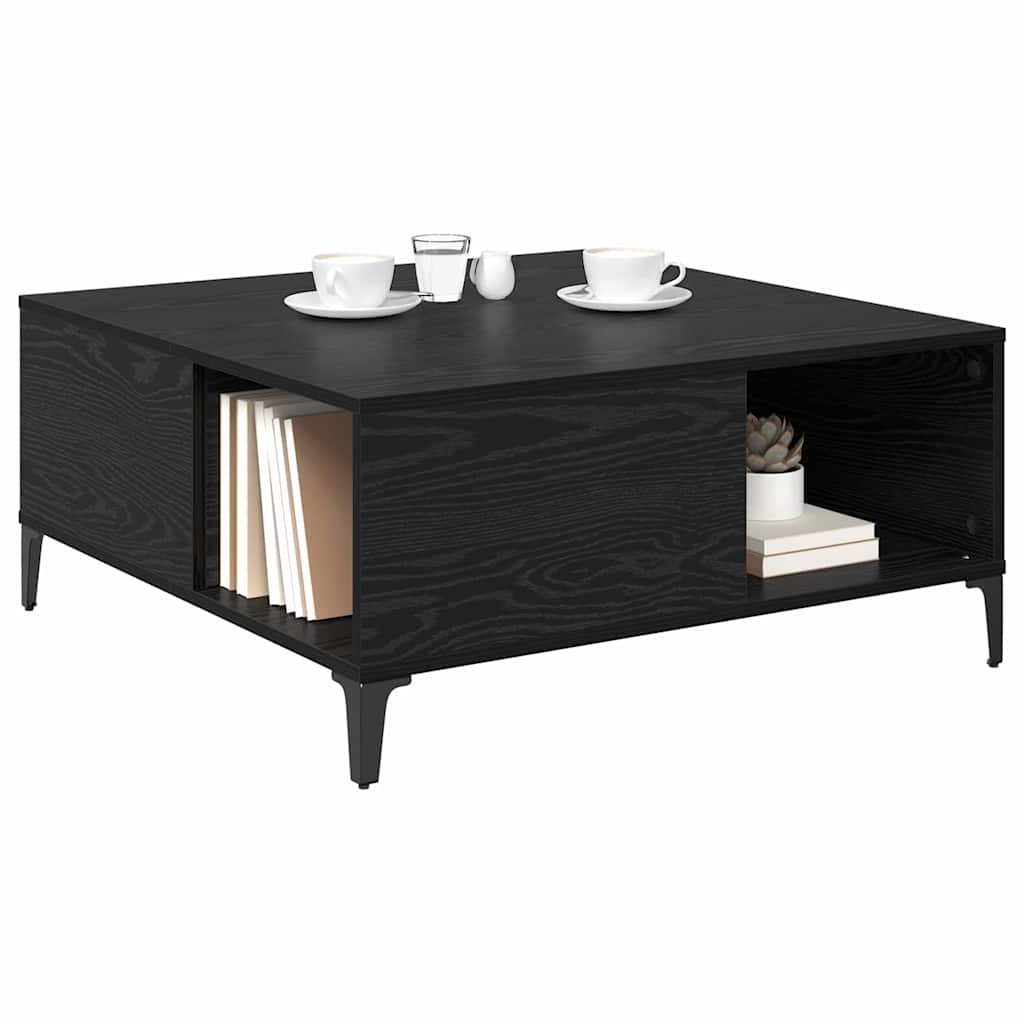 Kava Stol Crni hrast 80 x 80 x 36,5 cm Konstruirano drvo