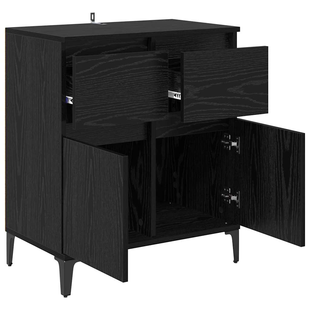 Kreveta Crni hrast 60 x 35 x 70 cm Obrađeno drvo i čelik