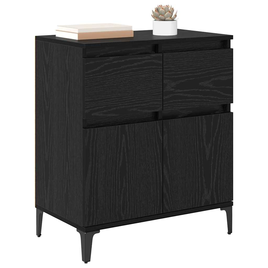Kreveta Crni hrast 60 x 35 x 70 cm Obrađeno drvo i čelik