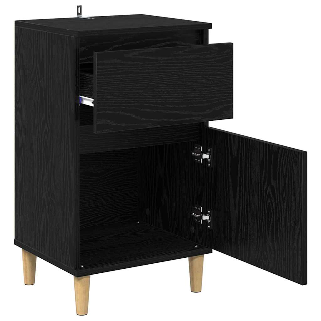 Noćni ormar 2 pcs Crni hrast 40 x 35 x 70 cm Konstruirano drvo