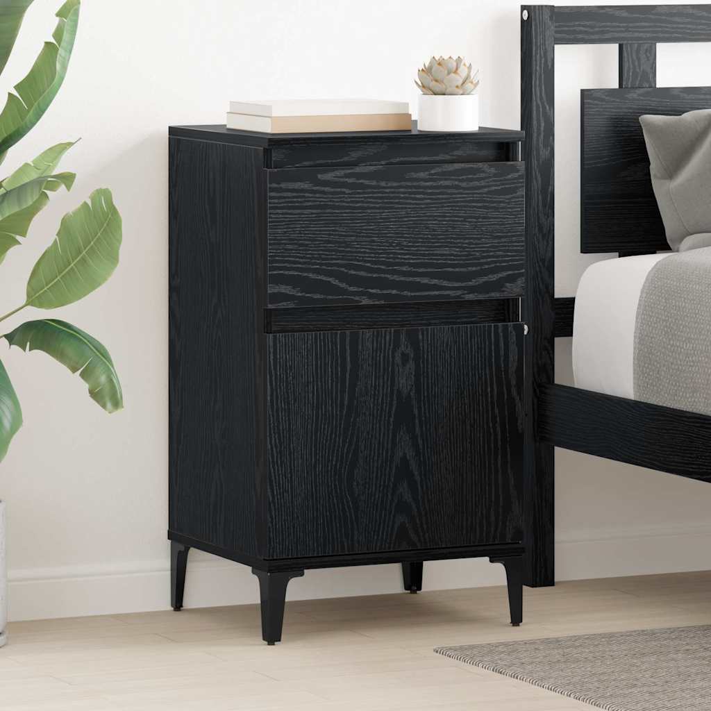 Noćni ormar 2 pcs Crni hrast 40 x 35 x 70 cm Konstruirano drvo