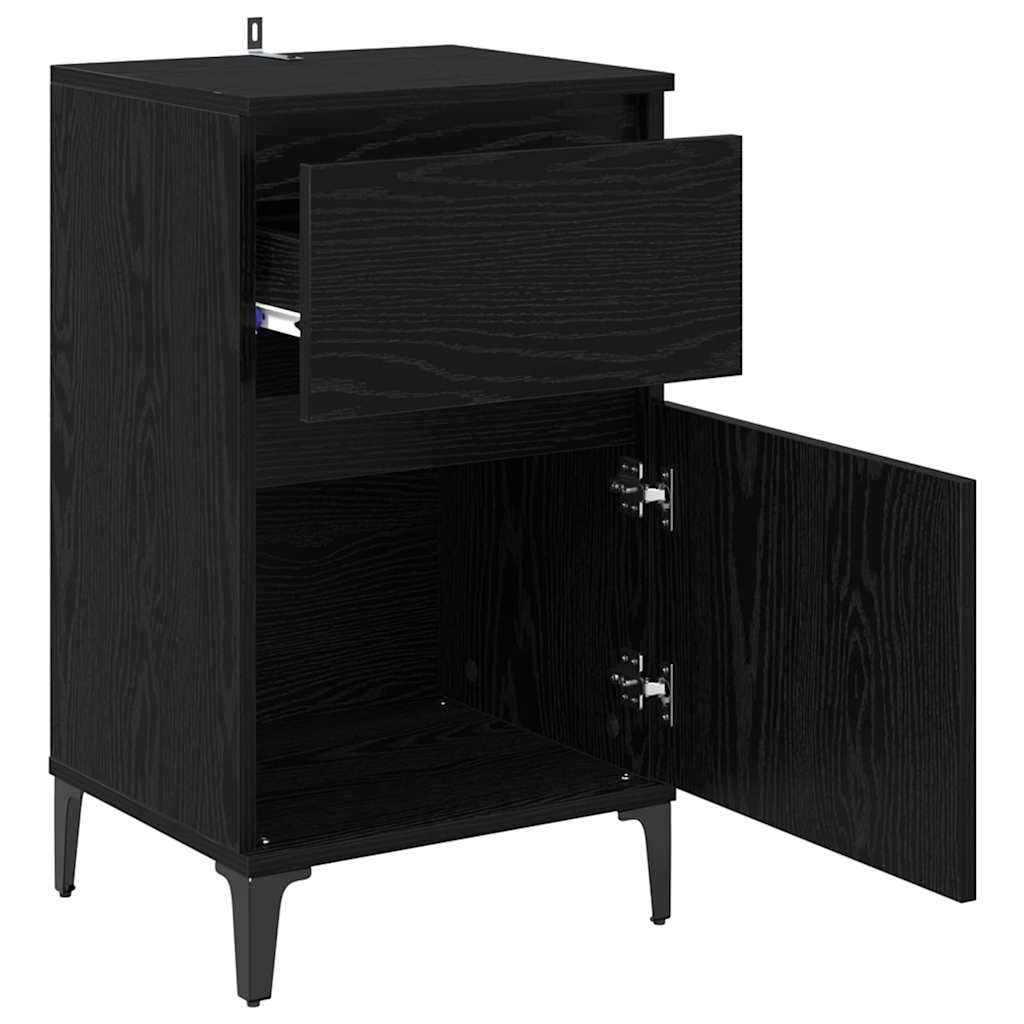 Noćni ormar 2 pcs Crni hrast 40 x 35 x 70 cm Konstruirano drvo