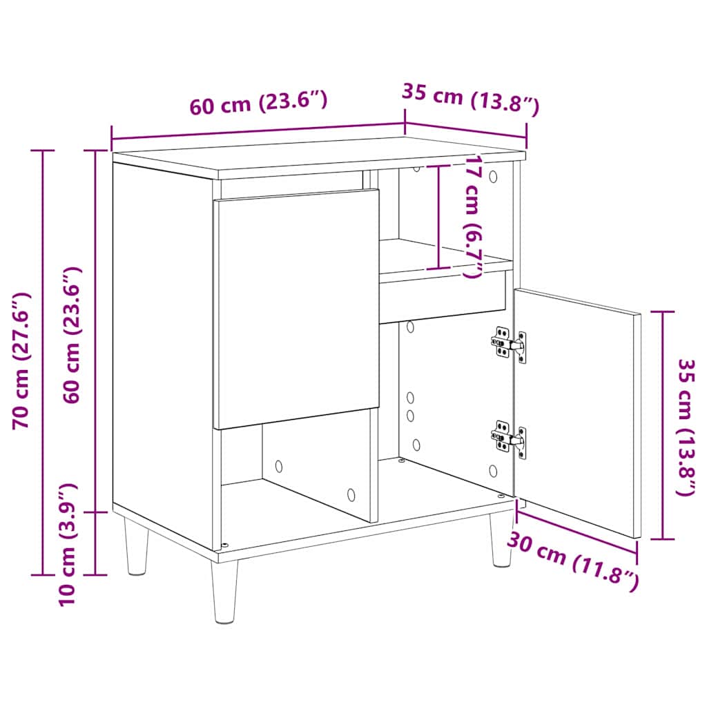 Kreveta Staro drvo 35 x 60 x 70 cm Konstruirano drvo