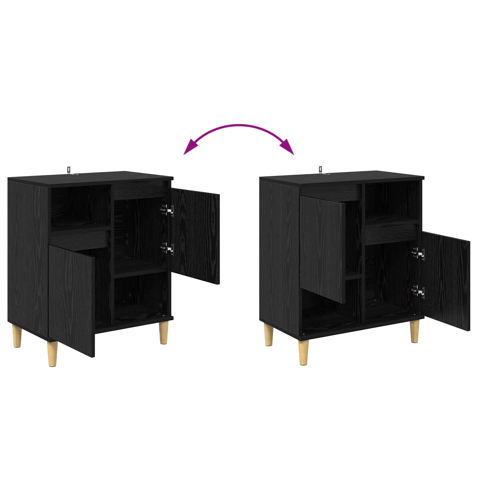Kreveta Crni hrast 35 x 60 x 70 cm Konstruirano drvo