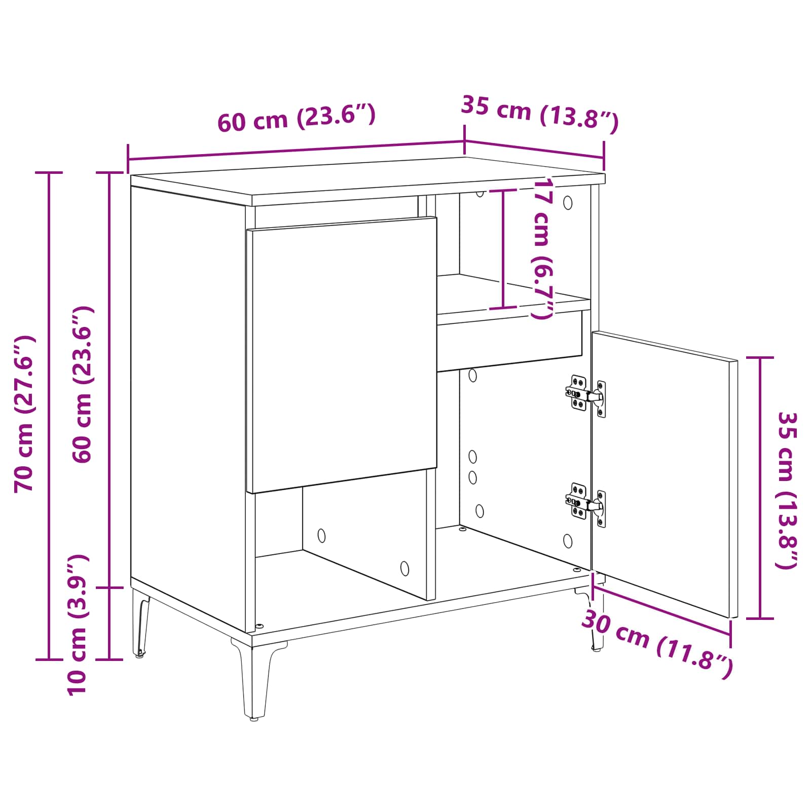 Kreveta Umjetnički hrast 60 x 35 x 70 cm Konstruirano drvo