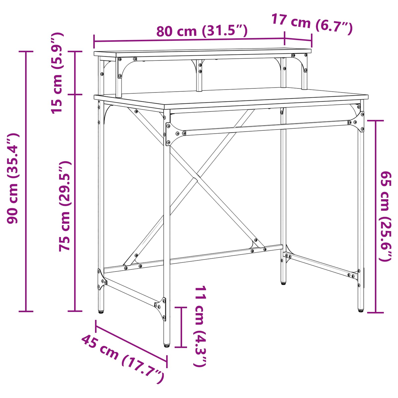 Stol Staro drvo 80 x 50 x 90 cm Konstruirano drvo