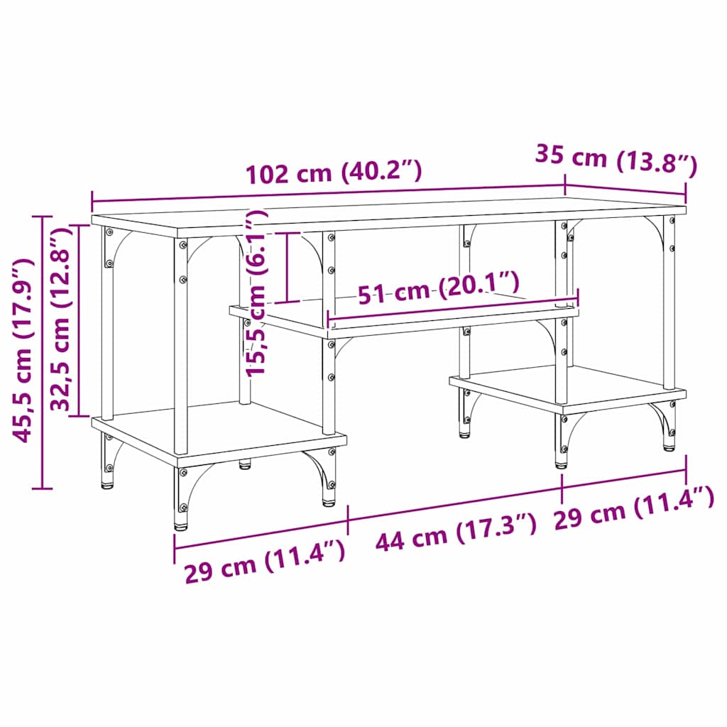 TV ormar Umjetnički hrast 102 x 35 x 45,5 cm