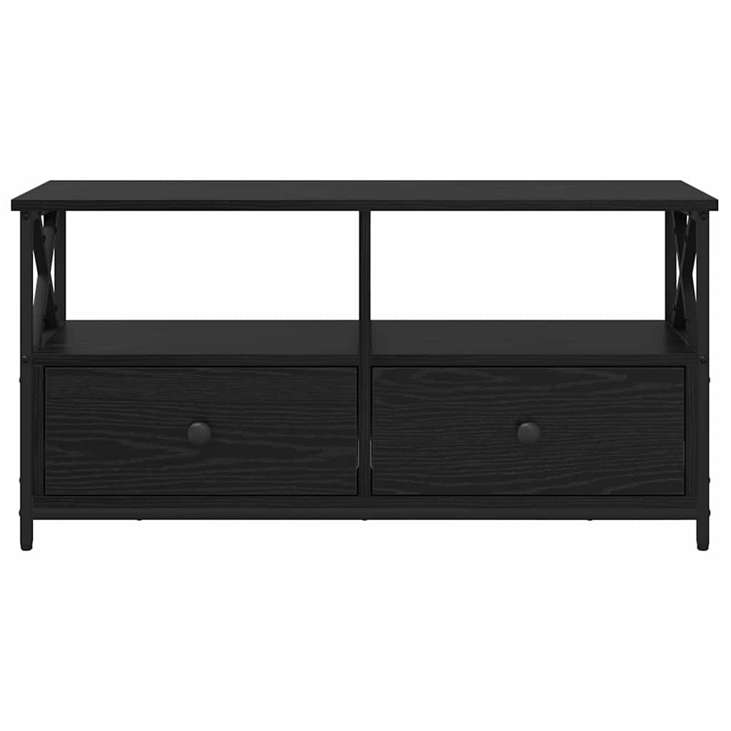 TV ormar Crni hrast 90 x 33 x 45 cm Inženjerska drva i čelik